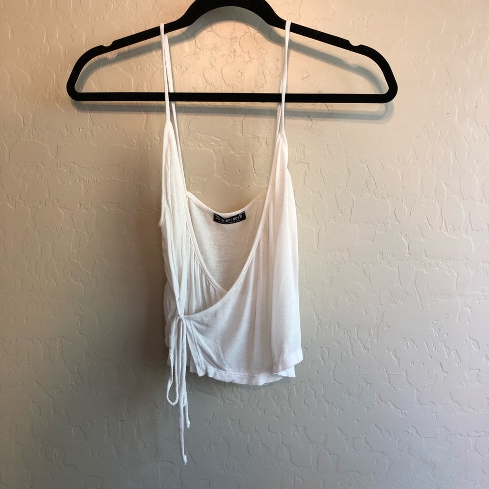 Fashion Nova Crop Top cross tie front sheer
